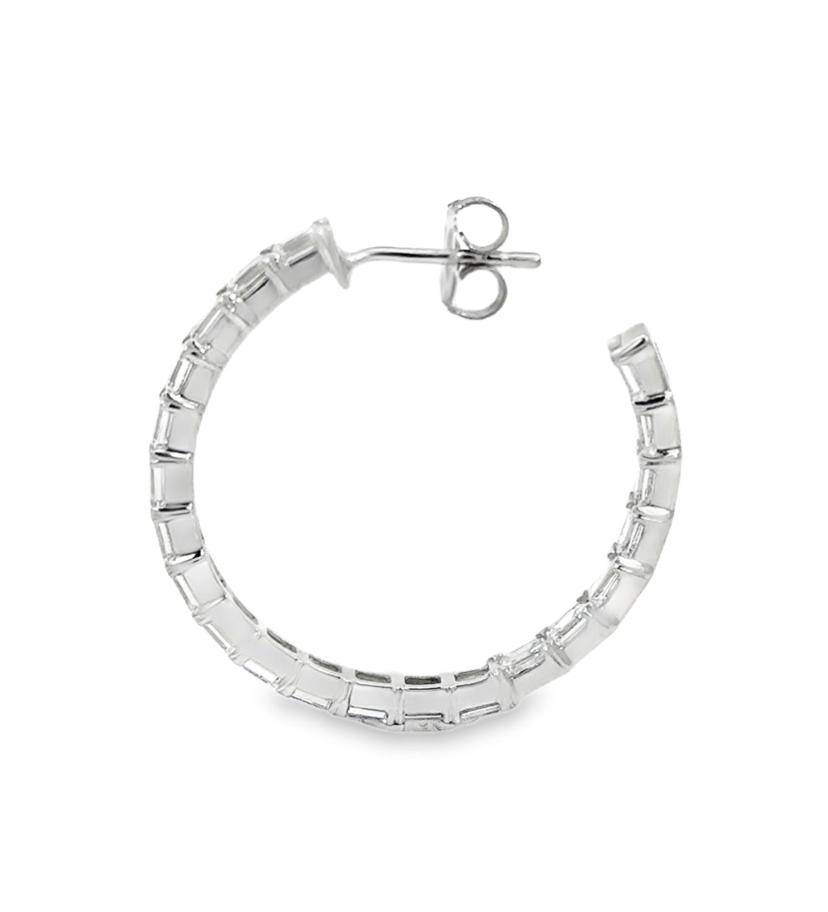Yourline Emerald Cut Diamond Hoops, view 2