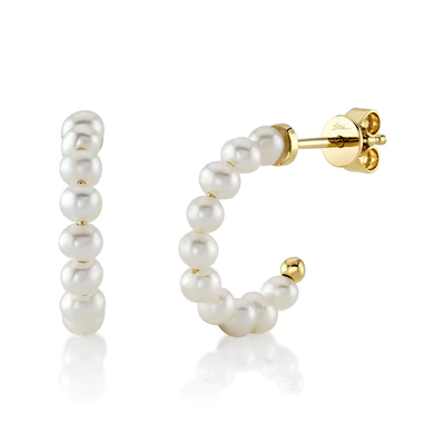 Shy Creations Pearl Hoops