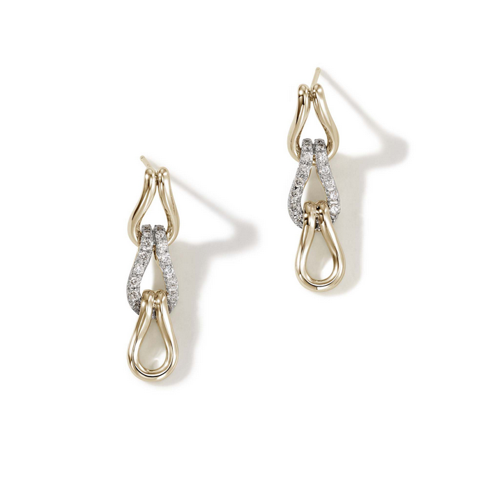 John Hardy Surf Pavé Link Drop Earring