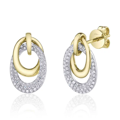 Shy Creations Diamond Oval Pave Earrings