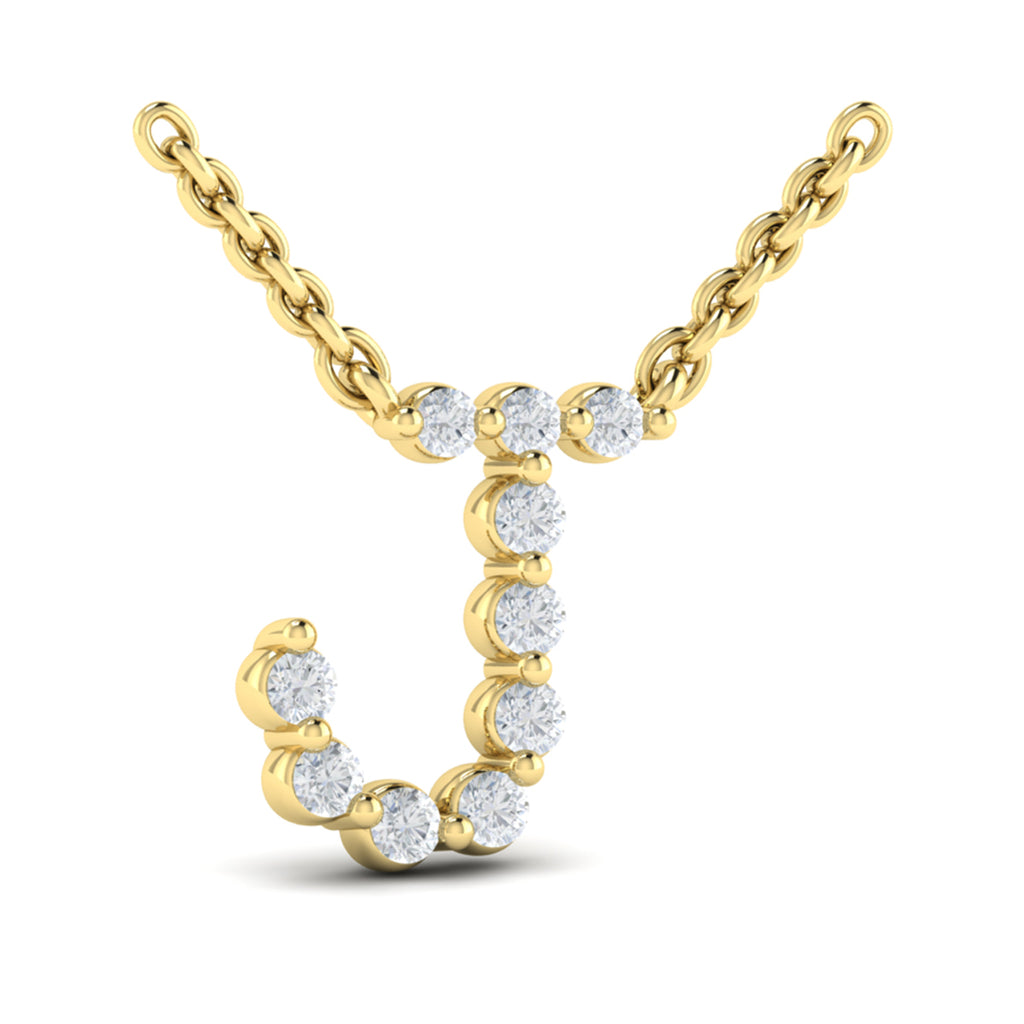 Vlora Jewels Diamond Alphabet Pendant Necklace, J, view 2