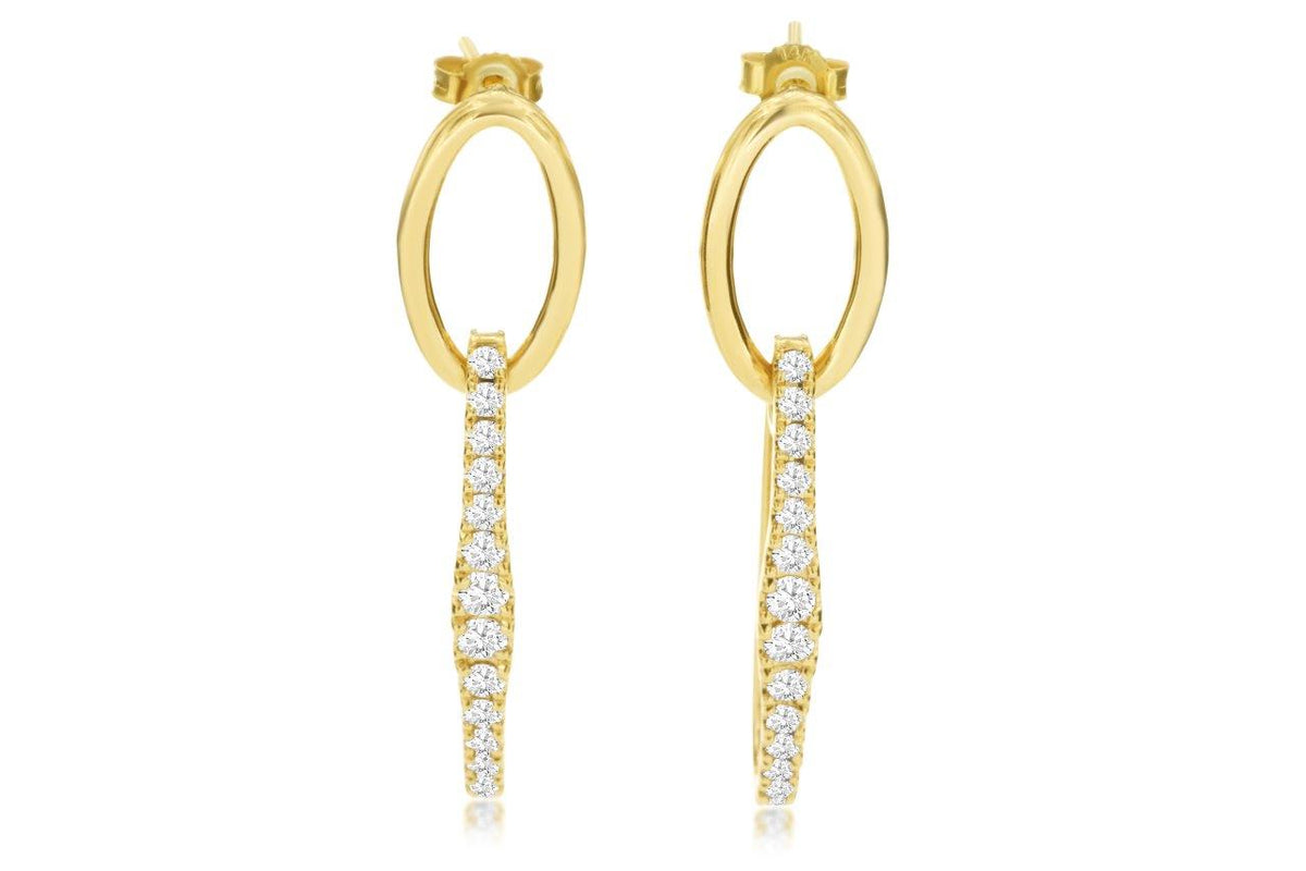 Royal Jewelry Manufacturing Diamond Oval Drop Earrings