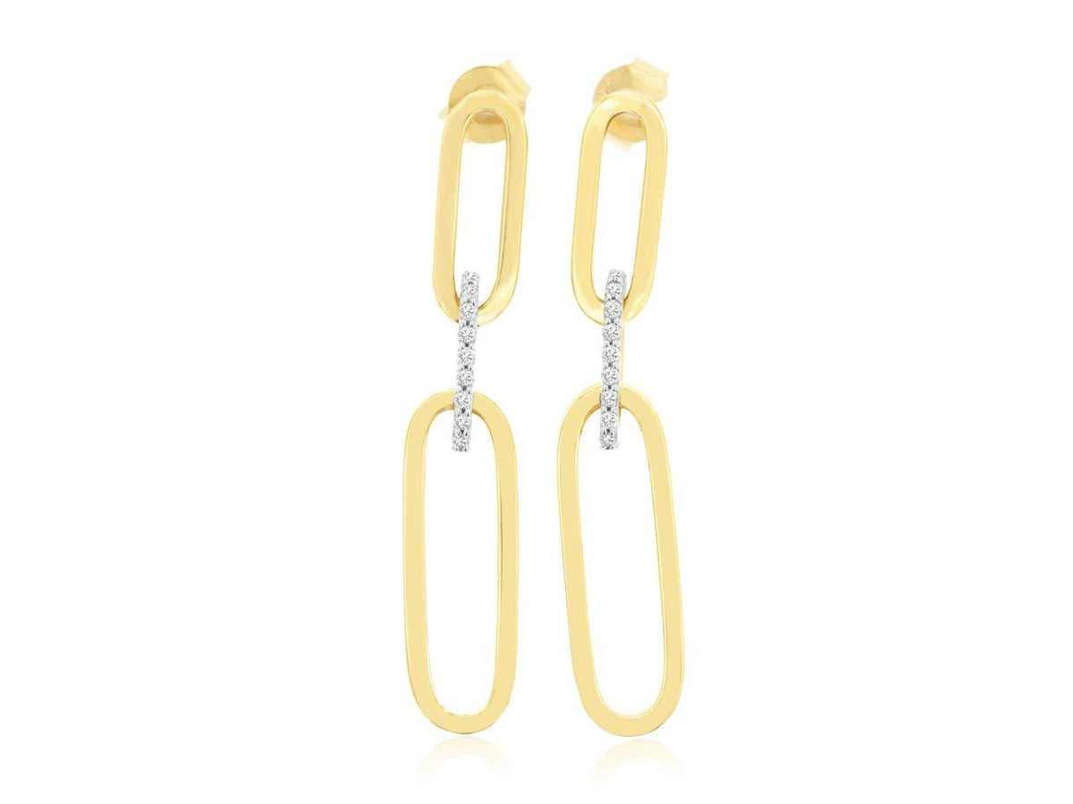 Royal Jewelry Manufacturing Diamond Paperclip Drop Earrings