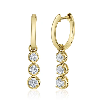Shy Creations Graduated Diamond Drop Earrings