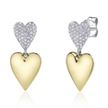 Shy Creations Diamond Pave Heart Earring