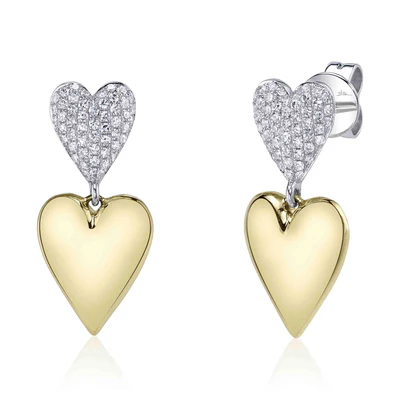Shy Creations Diamond Pave Heart Earring
