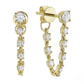 DSL Pearl Diamond Chain Link Earrings