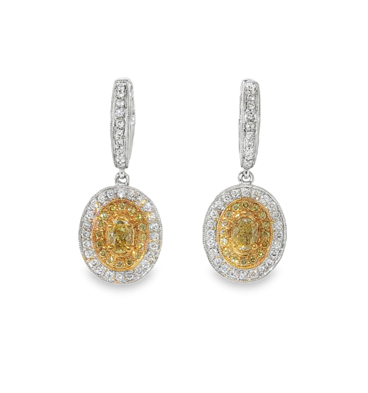 H.J. Namdar Double Halo Drop Earrings