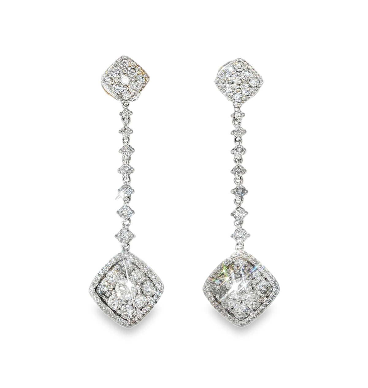 H.J. Namdar Diamond Beaded Cluster Drop Earrings