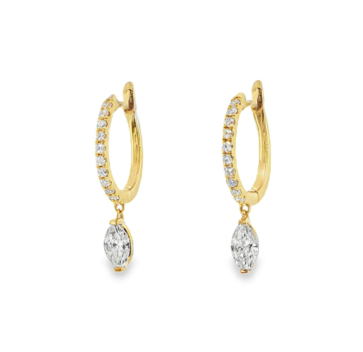 Unison Jewelry Marquise Diamond Drop Earrings