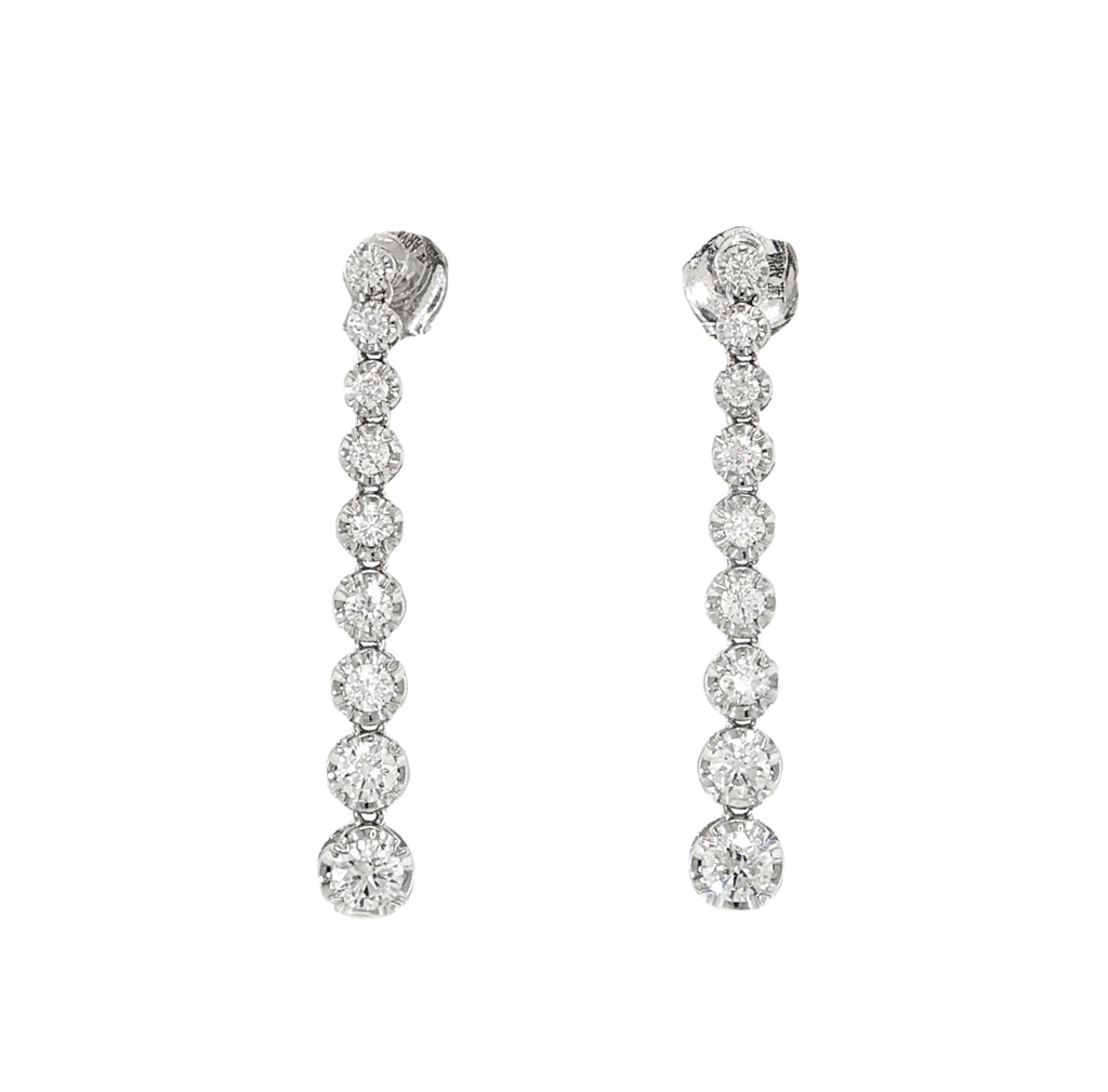 Arya's Collection Graduated Diamond Drop Earrings