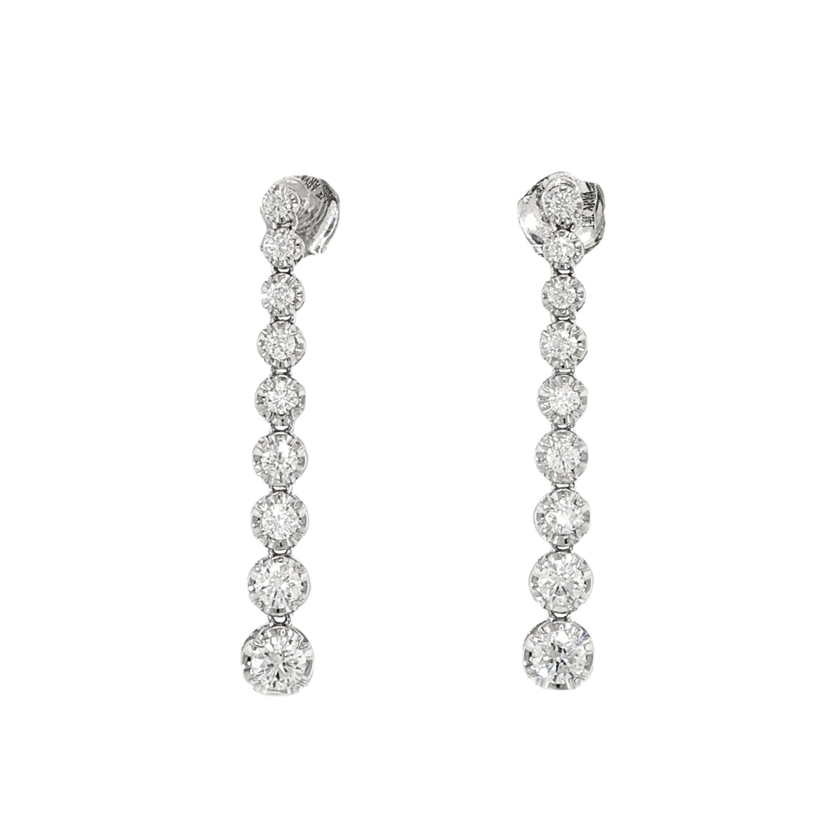 Arya's Collection Graduated Diamond Drop Earrings