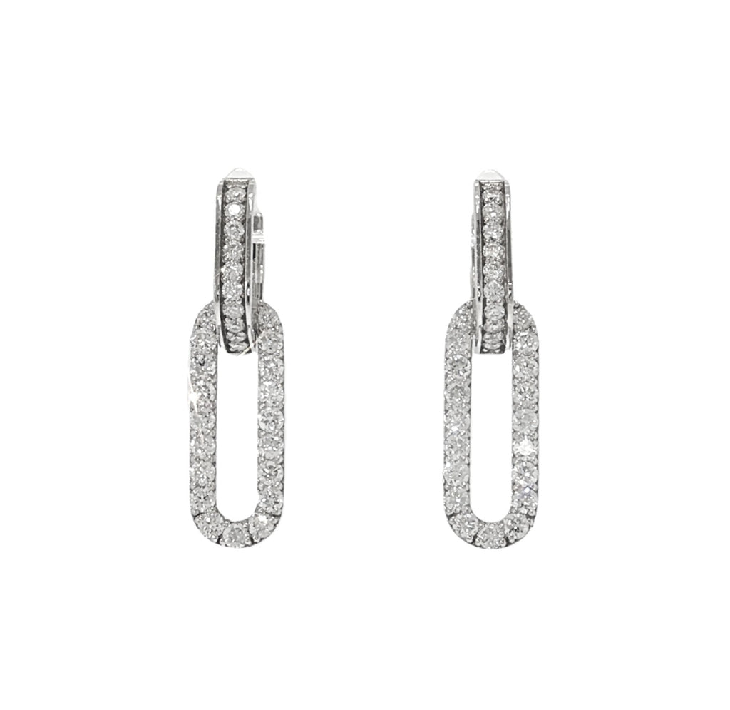 F J KASHI Diamond Paperclip Drop Earrings