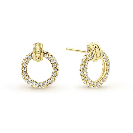 LAGOS 18K Gold Circle Diamond Stud Earrings