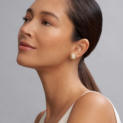 LAGOS 18K Gold Diamond Stud Earrings, view 2