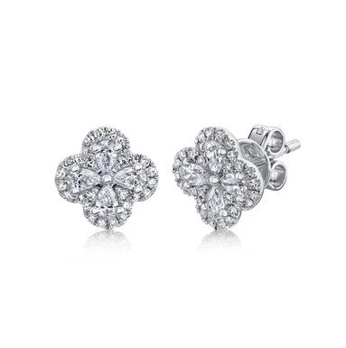 Shy Creations Diamond Clover Stud Earrings