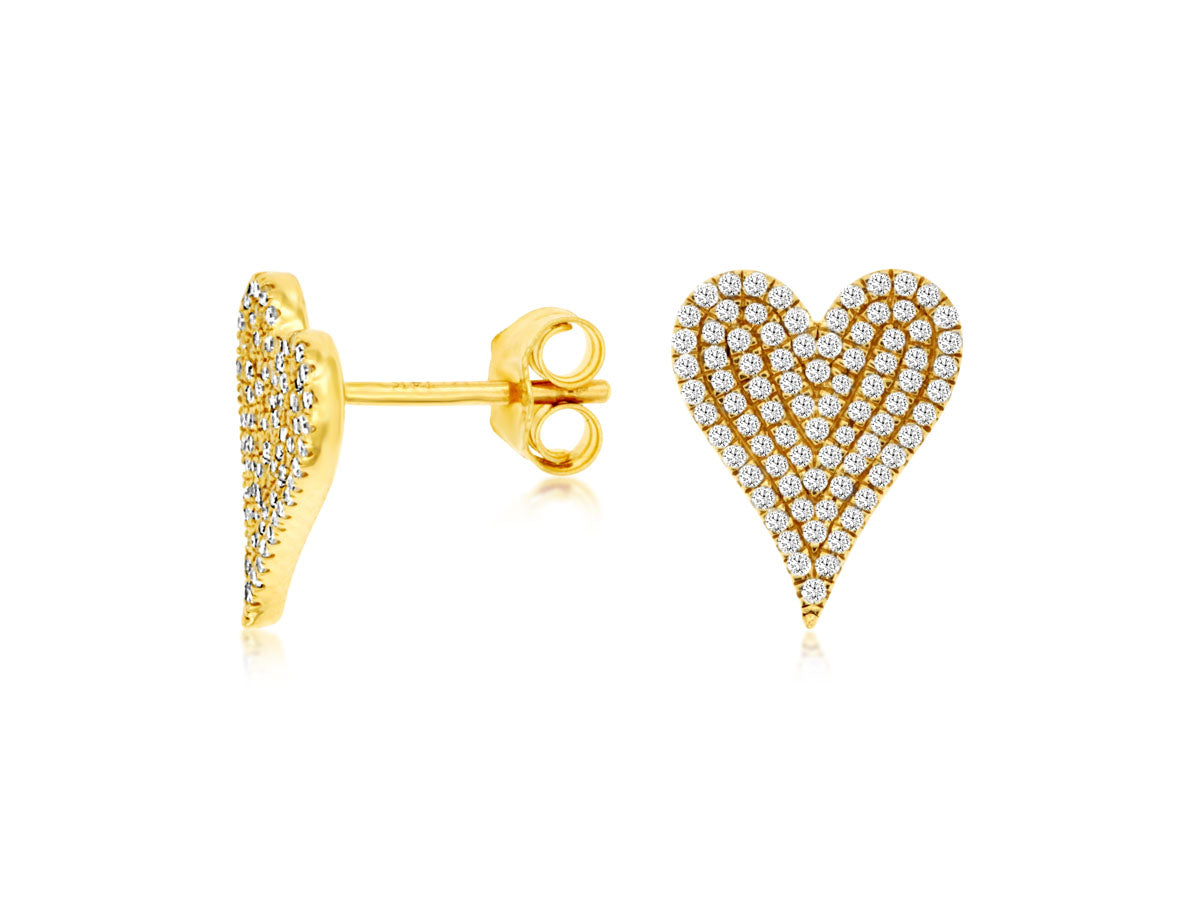 Royal Jewelry Manufacturing Diamond Pave Heart Studs