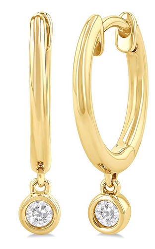 Diamond Bezel Drop Huggies