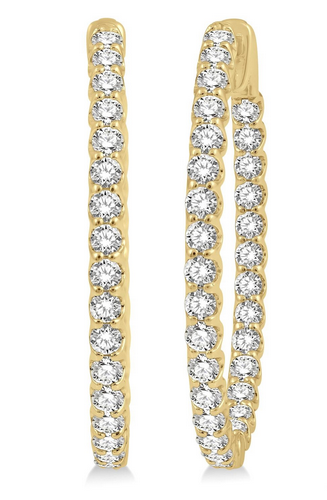 Ashi Diamond Inside-Out Diamond Oval Hoop Earrings