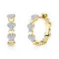 Shy Creations Diamond Pave Heart Hoops
