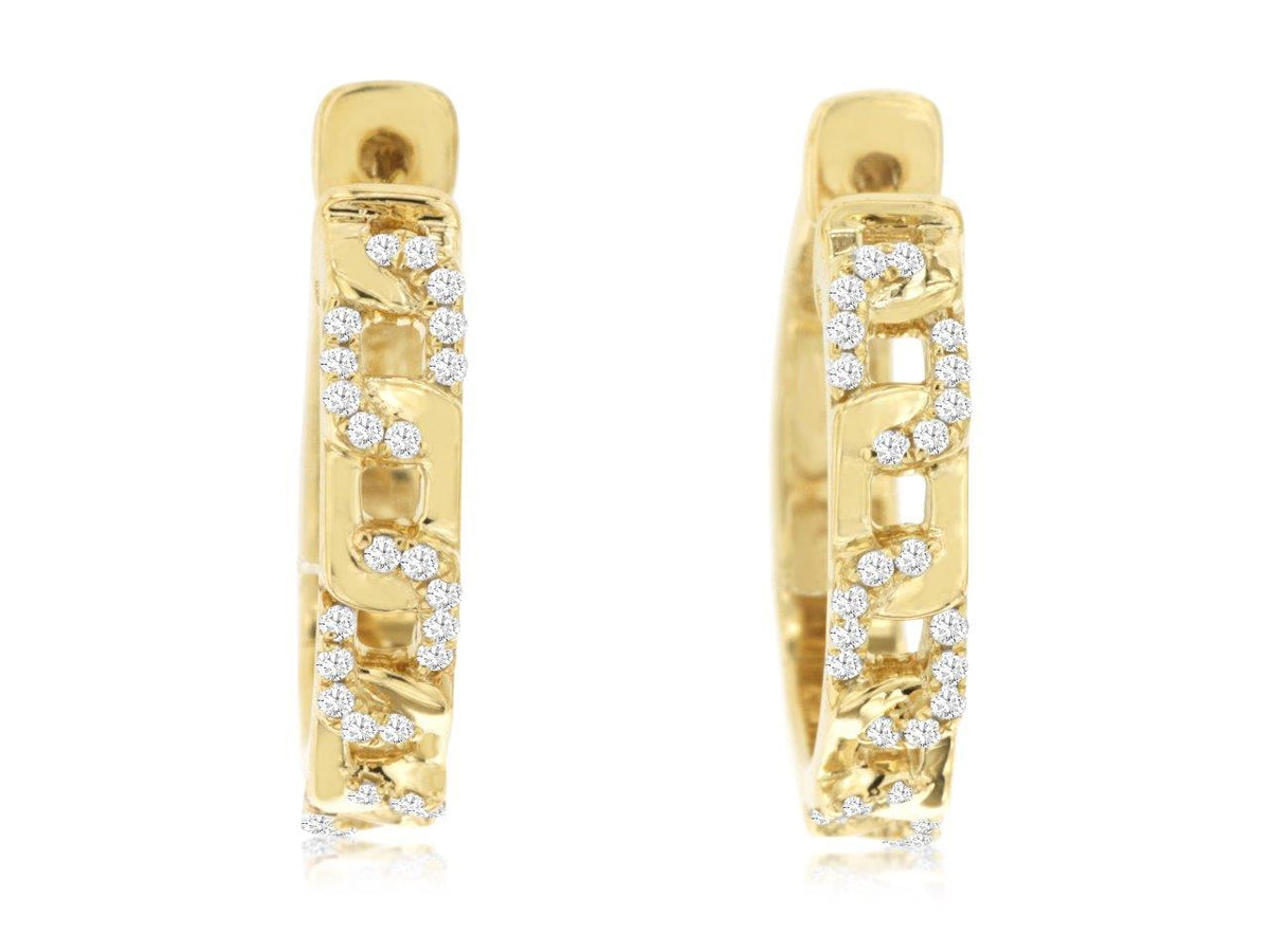 Royal Jewelry Manufacturing Diamond Chain Link Hoops
