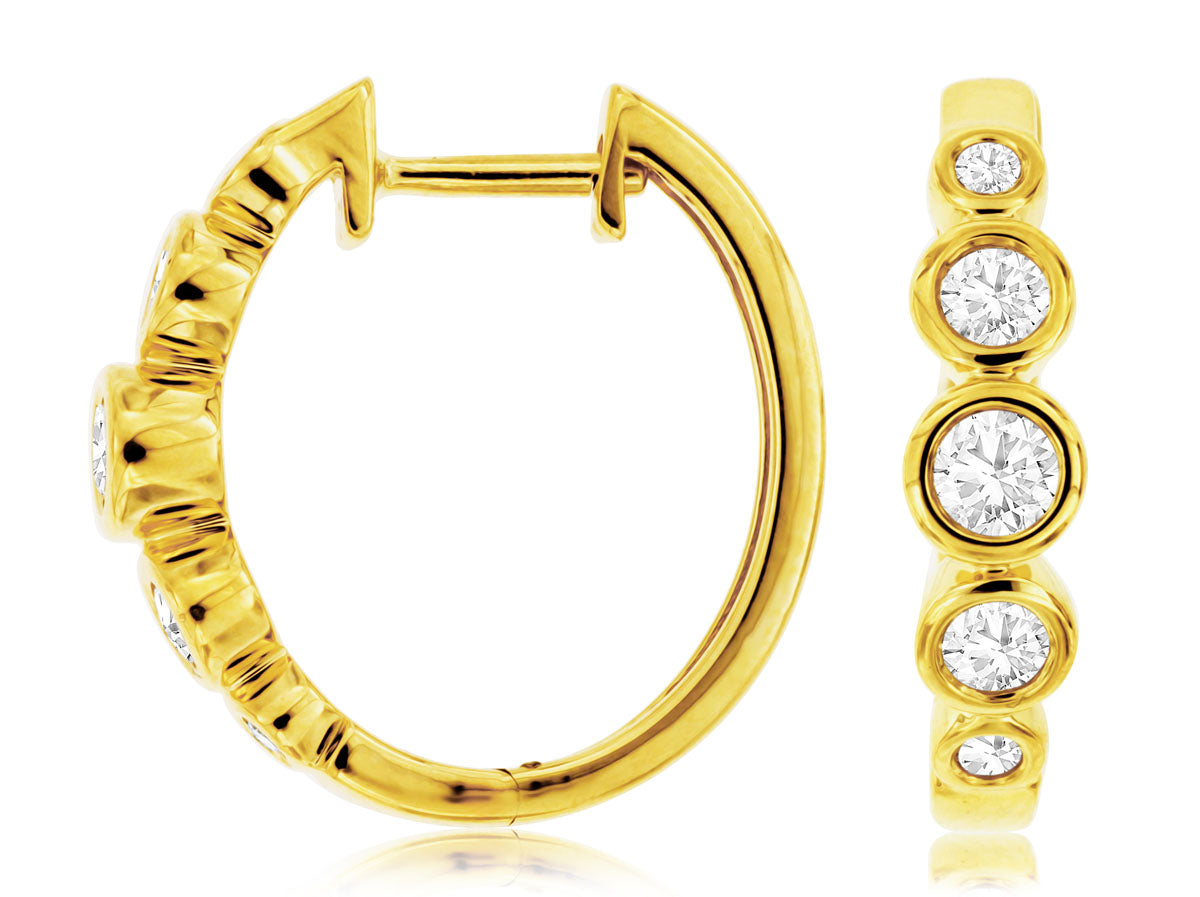 Royal Jewelry Manufacturing Diamond Graduated Hoops