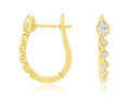 Royal Jewelry Manufacturing Pear and Round Diamond Hoops