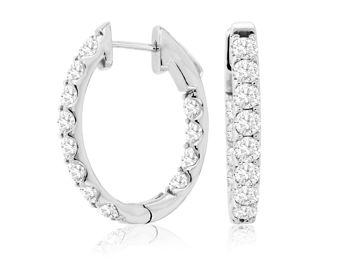 Royal Jewelry Manufacturing Diamond Oval Hoops