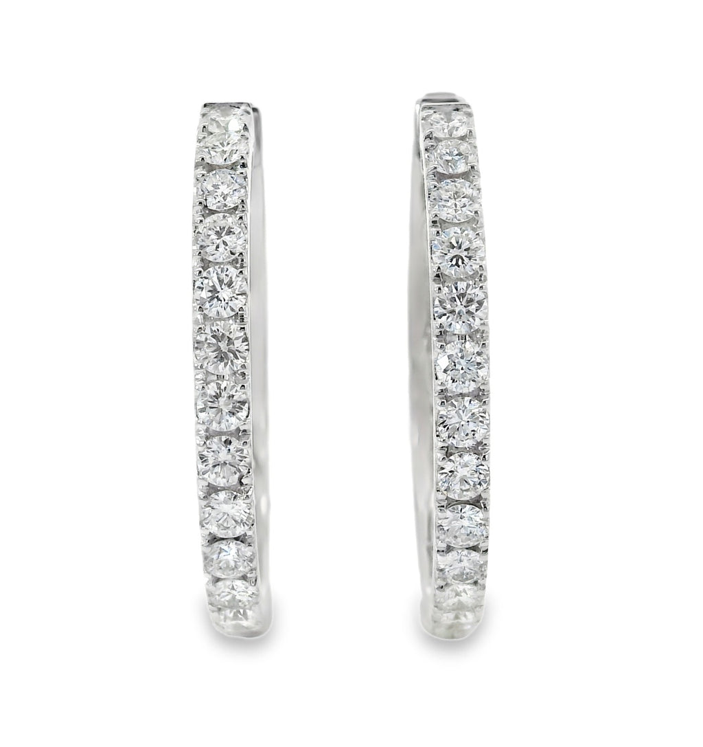 H.J. Namdar Oval Diamond Hoops, view 3
