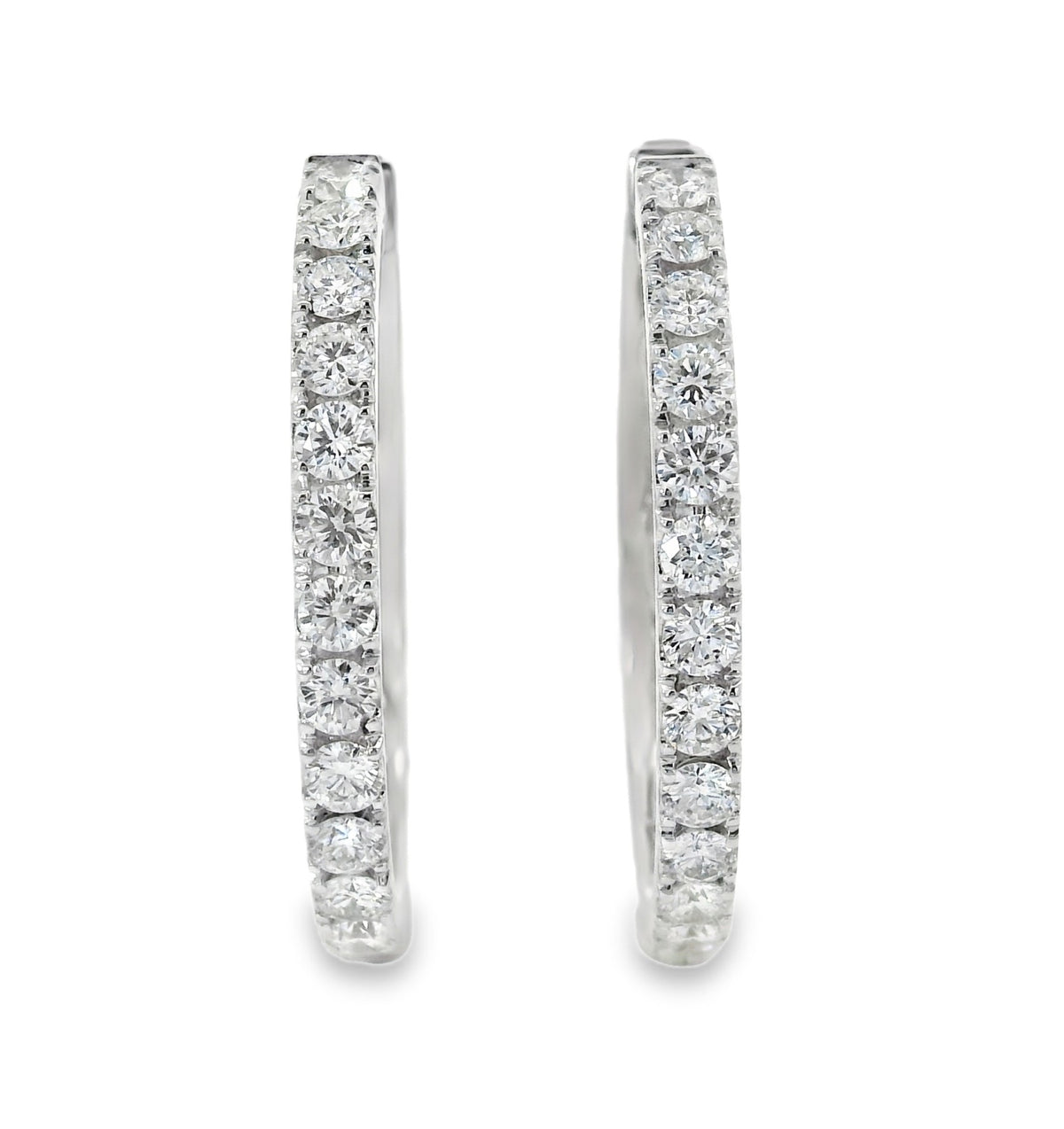 H.J. Namdar Oval Diamond Hoops, view 3