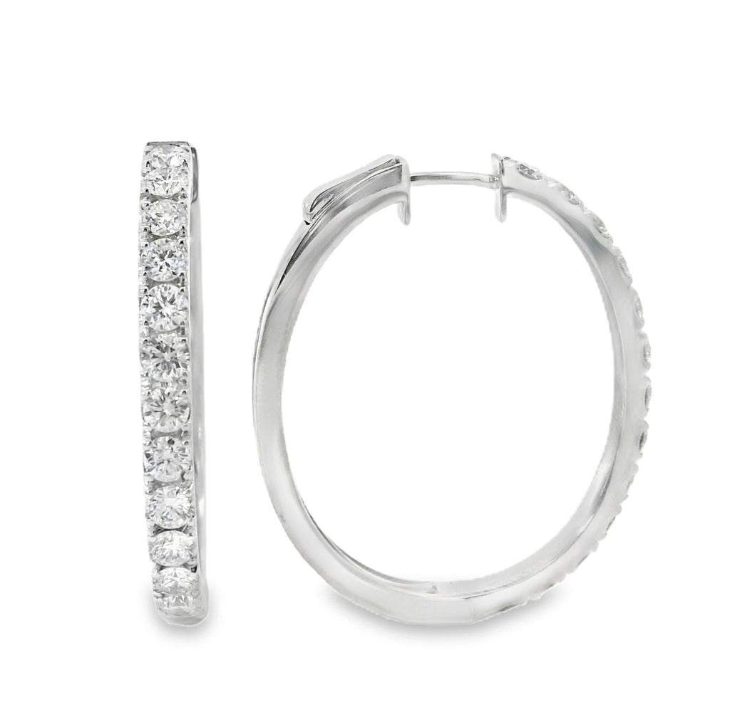 H.J. Namdar Oval Diamond Hoops, view 2