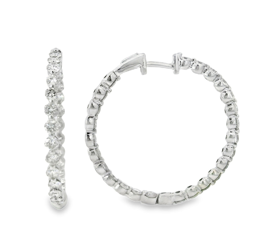 H.J. Namdar Single Prong Diamond Hoops, view 2