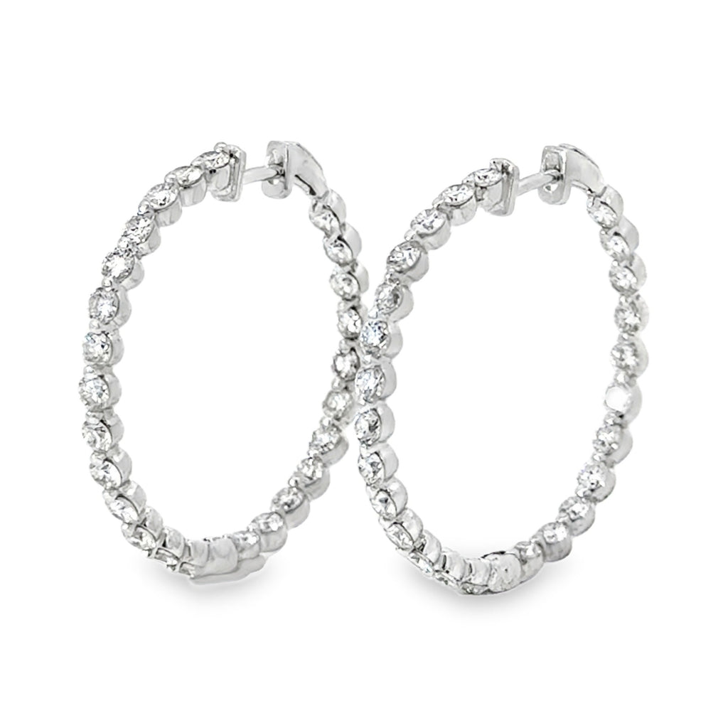 H.J. Namdar Single Prong Diamond Hoops