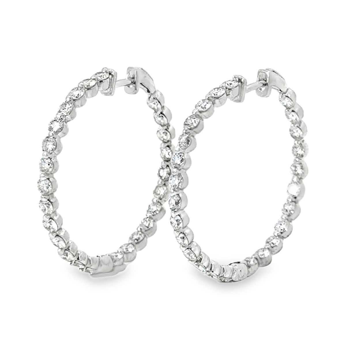 H.J. Namdar Single Prong Diamond Hoops