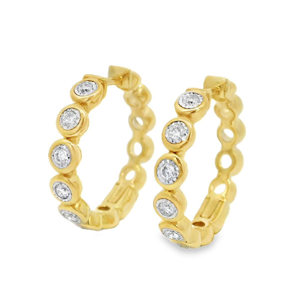 F J KASHI Bezel Hoop Earring