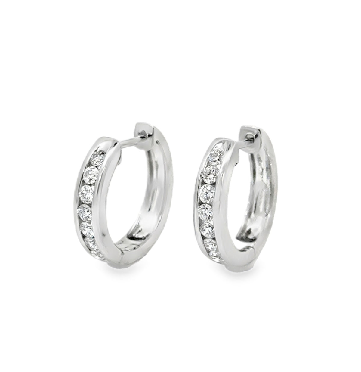 Arya's Collection Diamond Channel Hoops