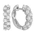 DSL Pearl Diamond Double Row Hoops