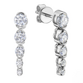 DSL Pearl Diamond Graduated Drop Earrings