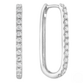 DSL Pearl Diamond Oval Hoops