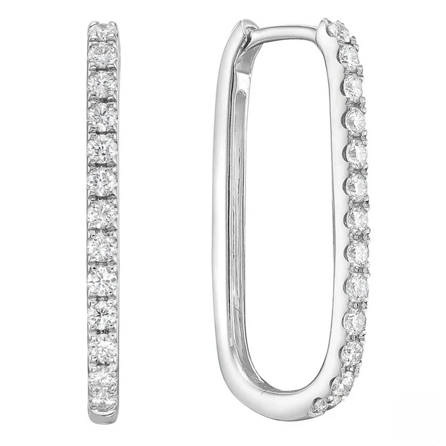 DSL Pearl Diamond Oval Hoops