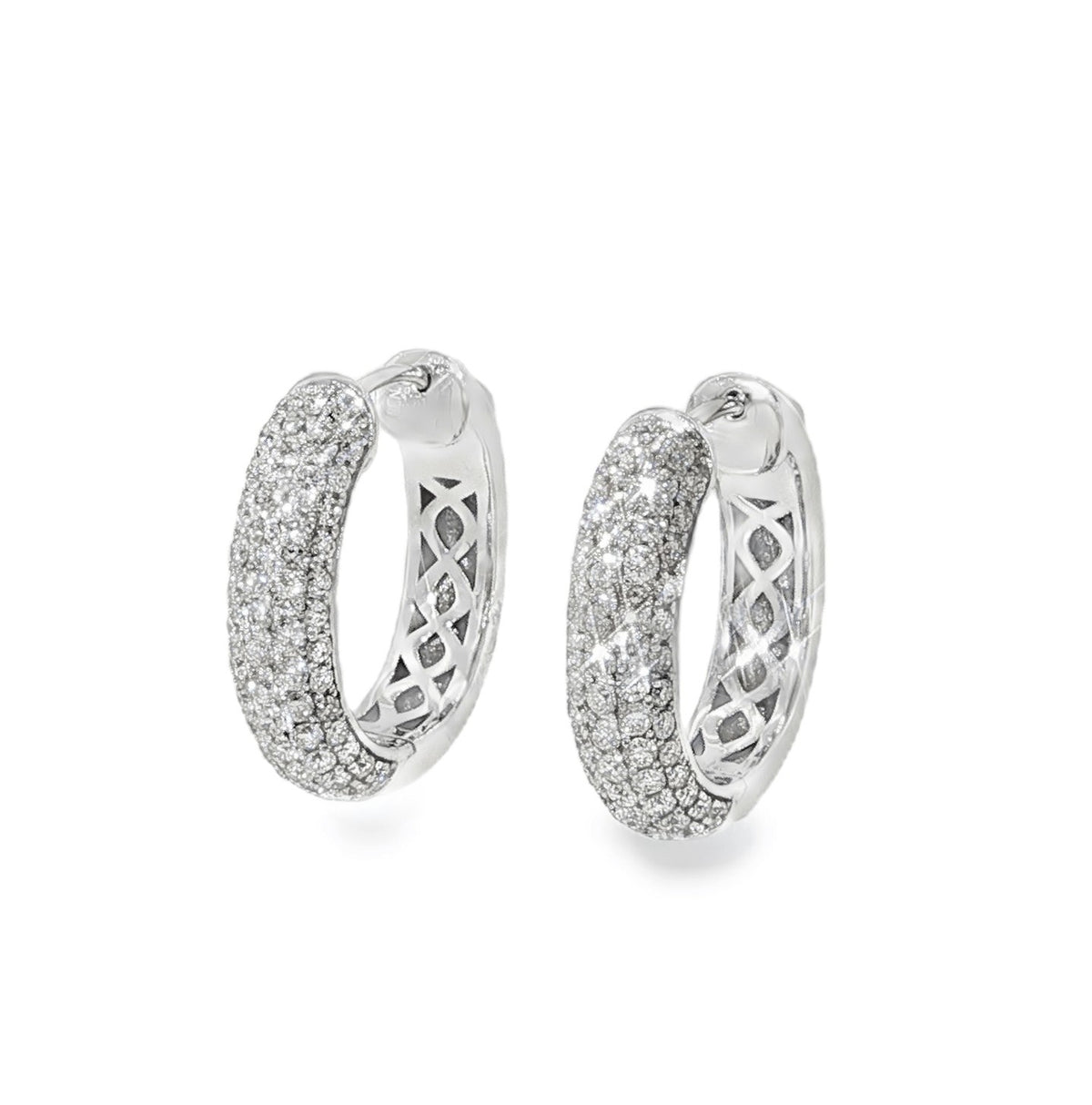 H.J. Namdar Pave Diamond Hoop Earrings