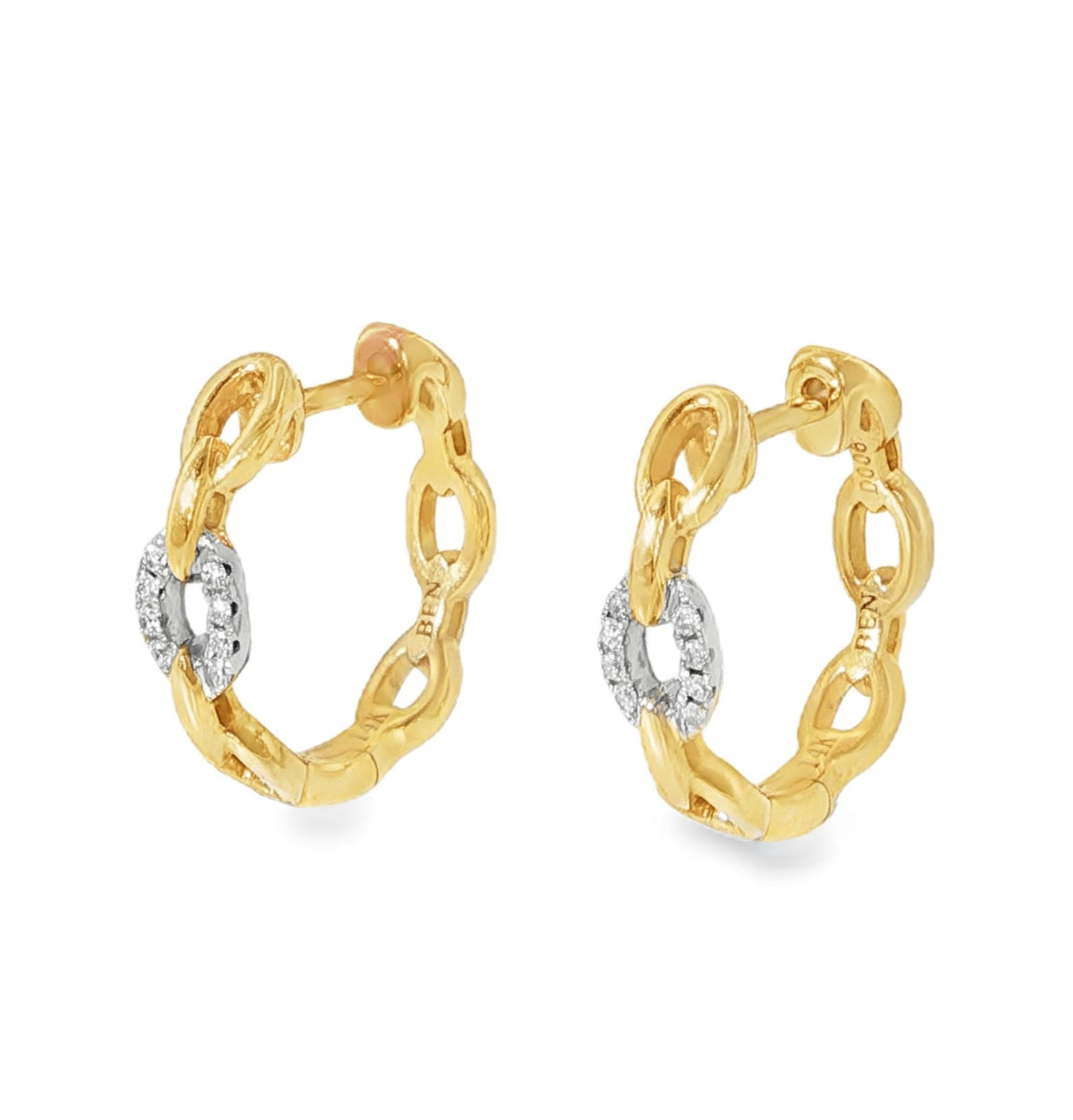 H.J. Namdar Diamond Open Link Hoops