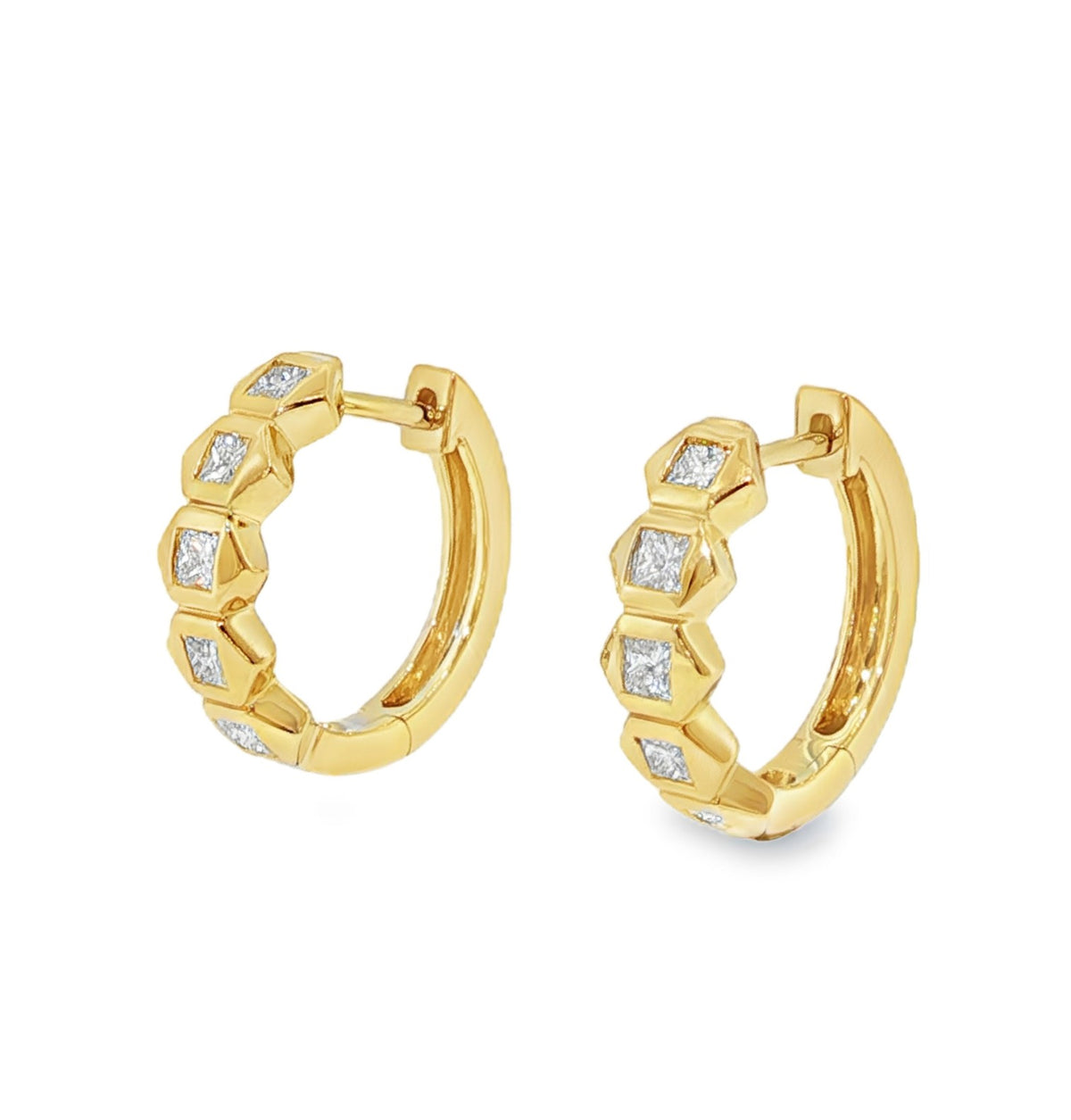 Gemma Couture Geometric Diamond Hoops