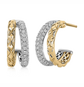 A. JAFFE Diamond Quilted Small Hoops