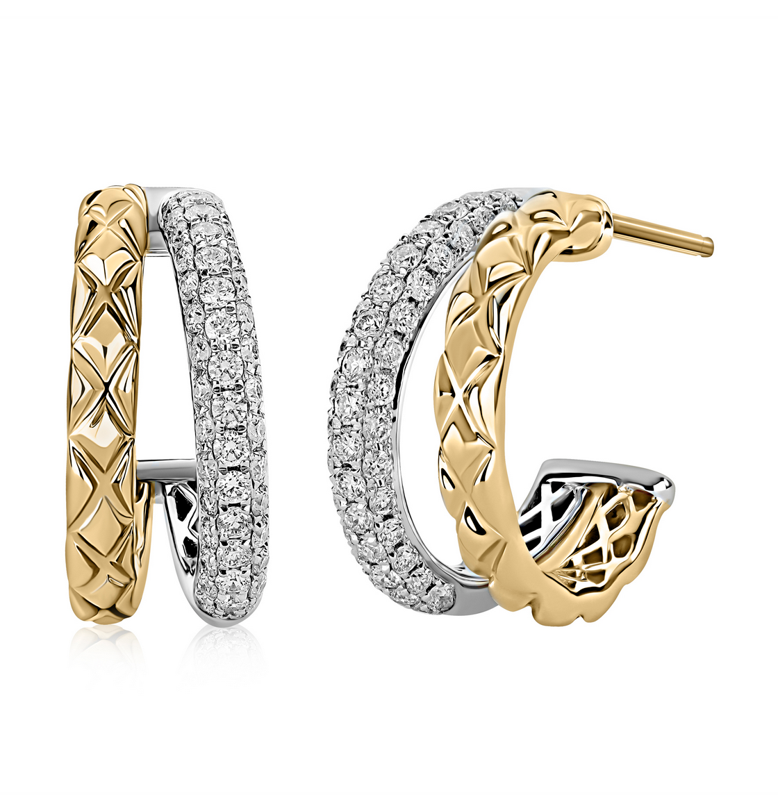 A. JAFFE Diamond Quilted Small Hoops