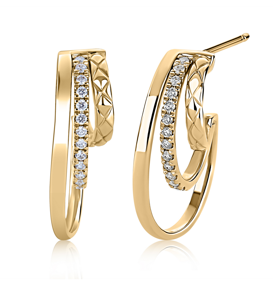 A. JAFFE Diamond Triple Hoop Earrings