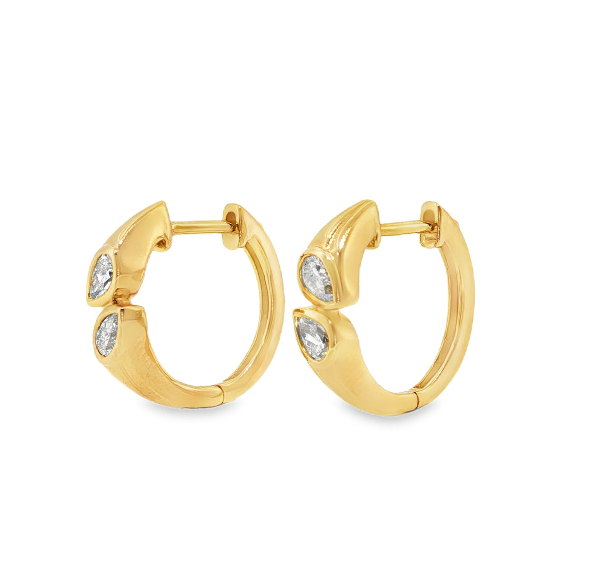 Paramount Gems Two Stone Hoop Earrings, view 2