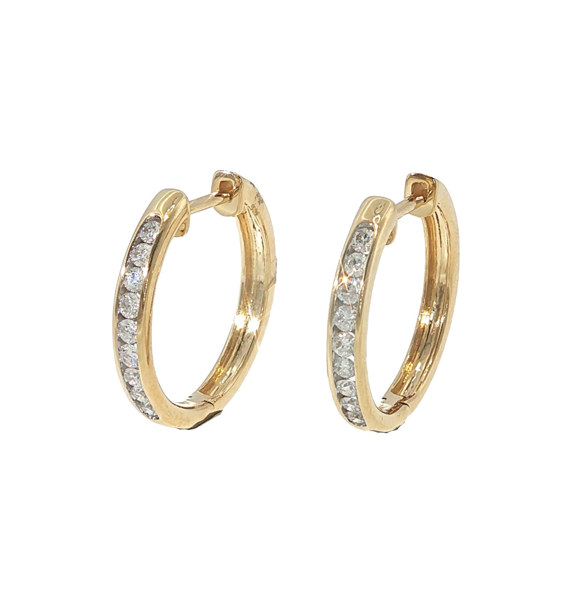 Arya's Collection Channel Set Hoop Earrings