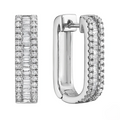 DSL Pearl Round and Baguette Diamond Hoops