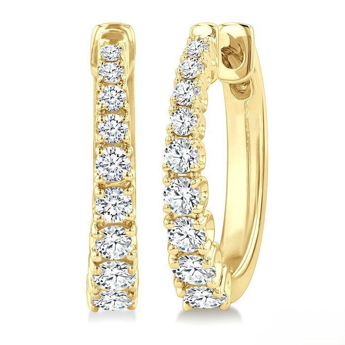 Graduated Diamond Fashion Hoop Earrings
